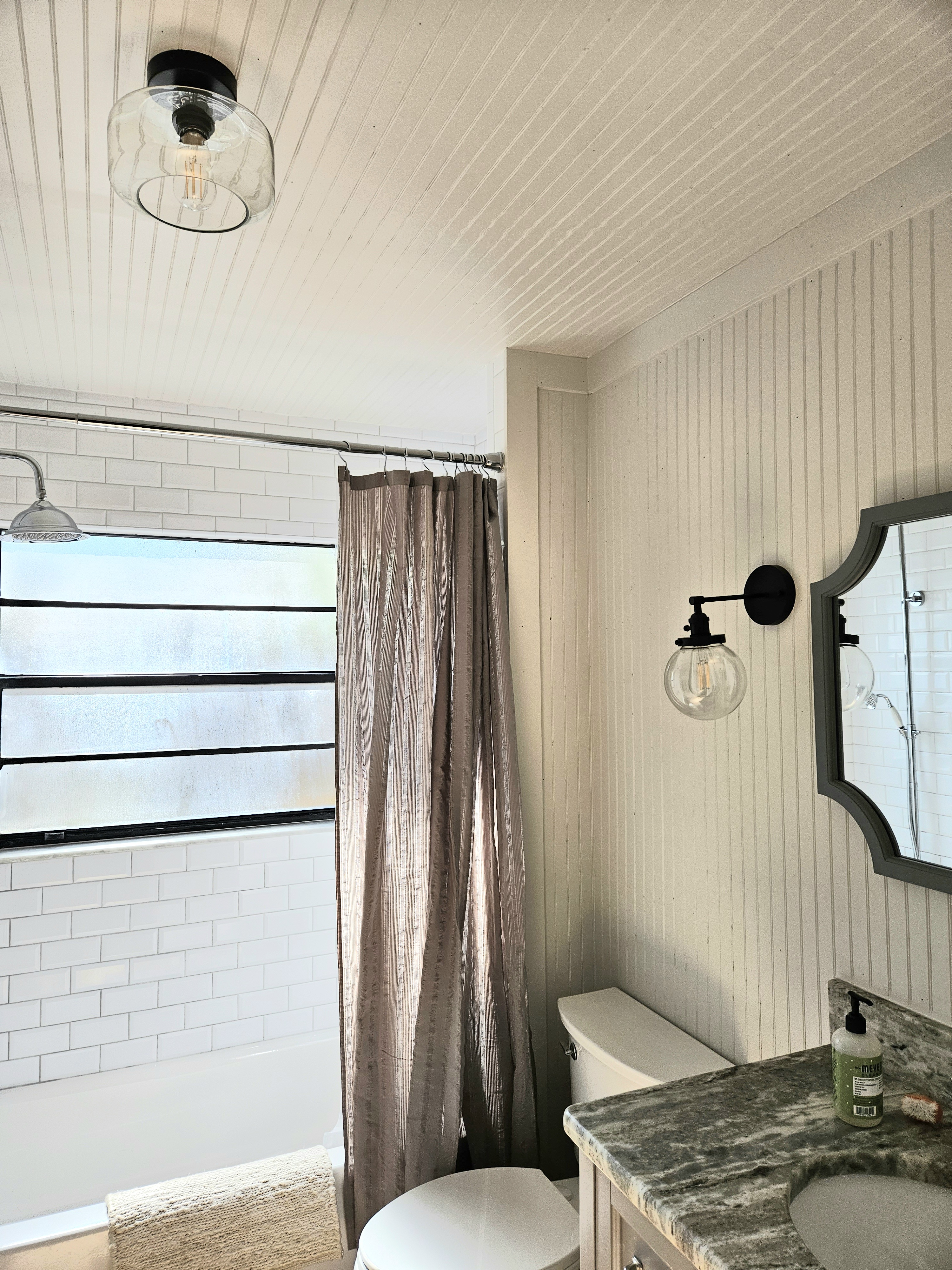DIY beadboard bathroom remodel