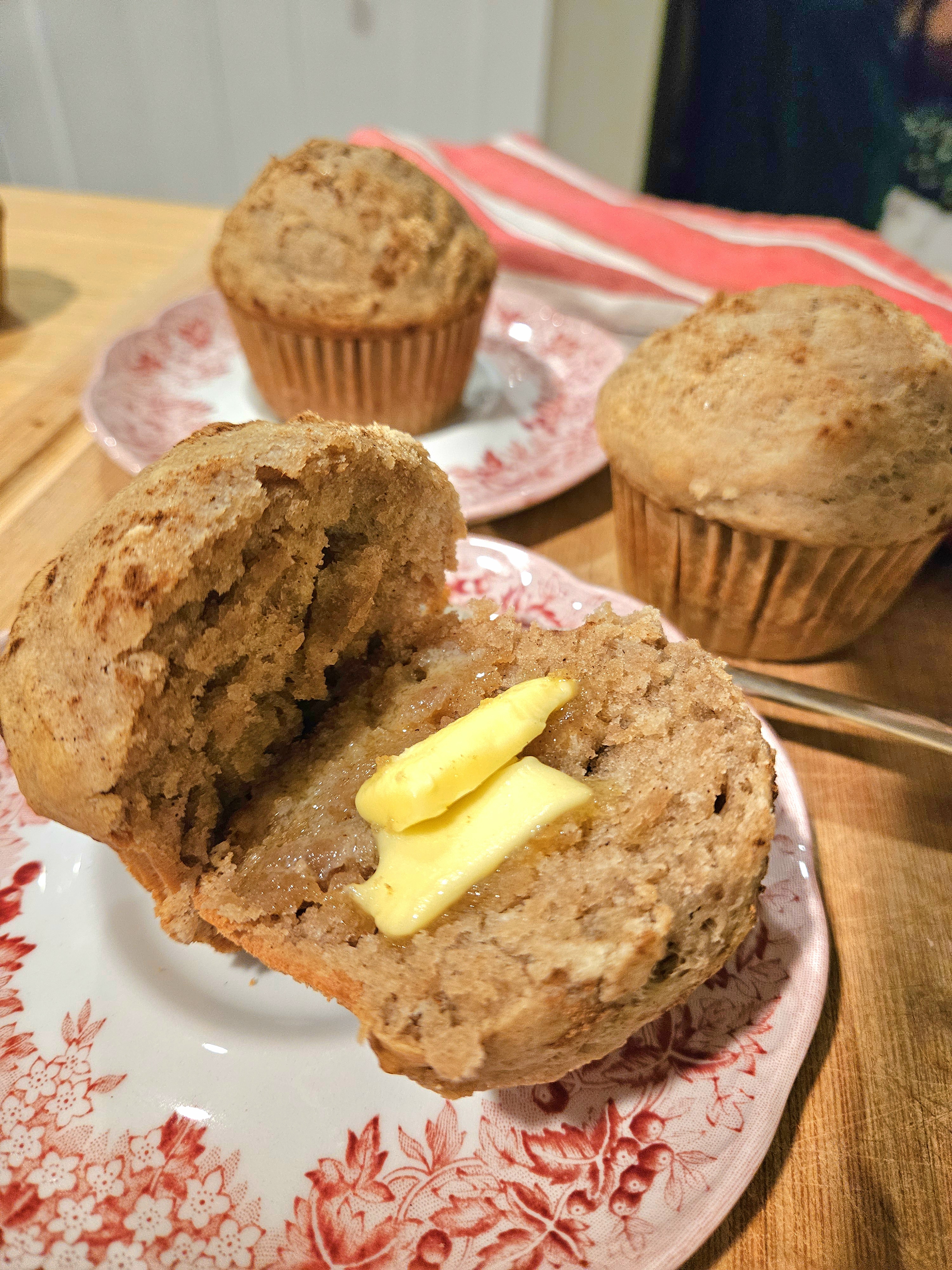 Apple Chai Spiced Sourdough Muffins